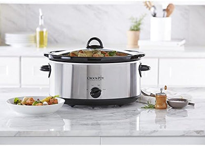7 Quart Oval Manual Slow Cooker – Stainless Steel - Curated Catalog U8