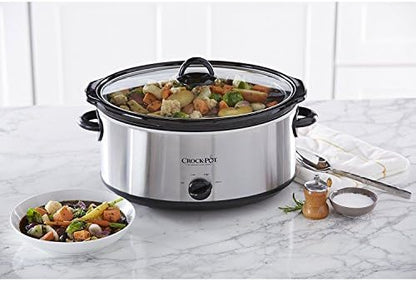 7 Quart Oval Manual Slow Cooker – Stainless Steel - Curated Catalog U8