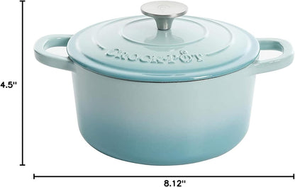3 Quart Enameled Cast Iron Dutch Oven – Aqua - Curated Catalog G2