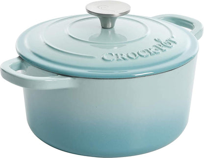 3 Quart Enameled Cast Iron Dutch Oven – Aqua - Curated Catalog Z4